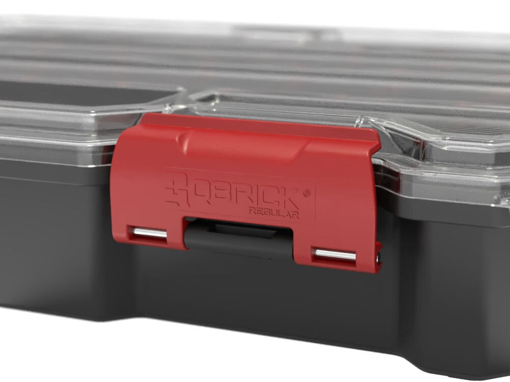 Organizer QBRICK Compact L Black ORGQRCLCZAPL225 zapięcia logo metalowe trzpienie zawiasy trwałość wytrzymałość