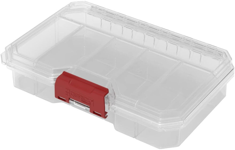 Organizer QBRICK Compact M ORGQRCMTRAPL225 zamknięty widoczne przegrody w środku na drobne akcesoria do warsztatu dla profesjonalisty dla hobbysty