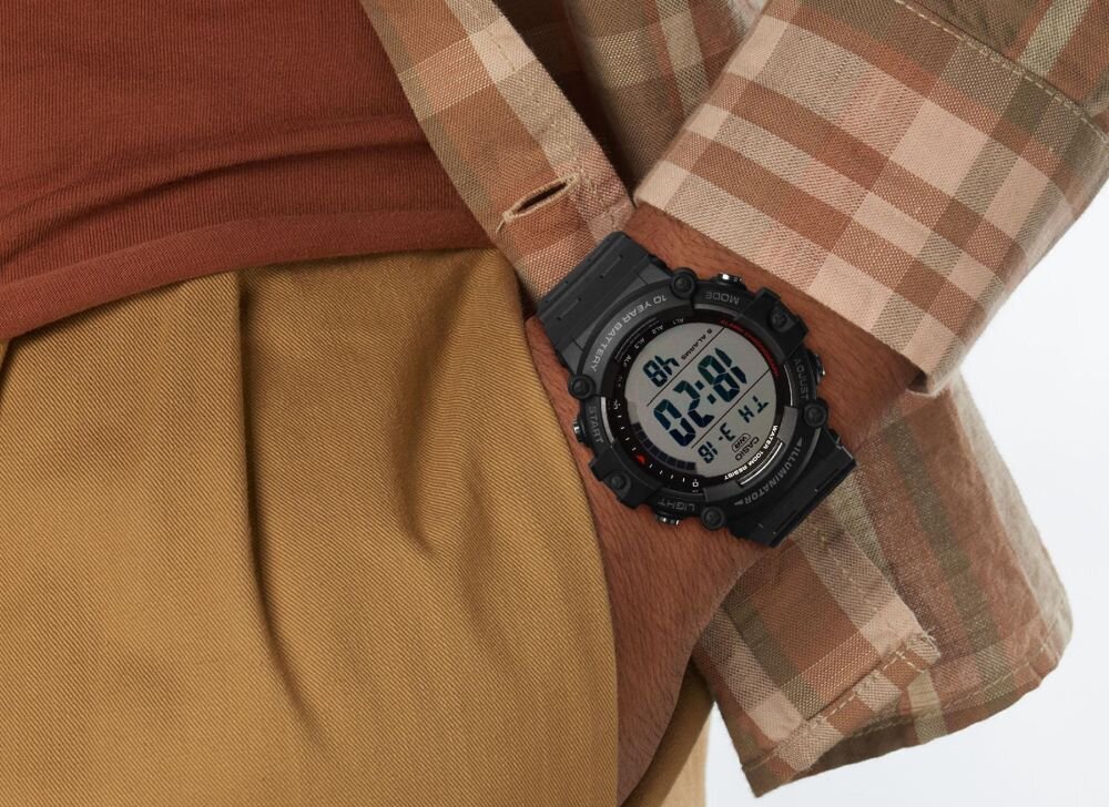 CASIO Sport AE-1500 duży wyświetlacz LCD sportowy zegarek elektroniczny LED
