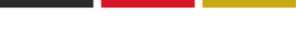 Logo składa się z trzech poziomych pasków w kolorach czarnym, czerwonym i złotym.