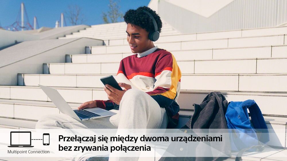 Słuchawki SONY WH-CH520 dsee personalizacja dźwięk bas ładowanie czas pracy brak zrywania połączeń sterowanie przyciski głosowe redukcja szumy 