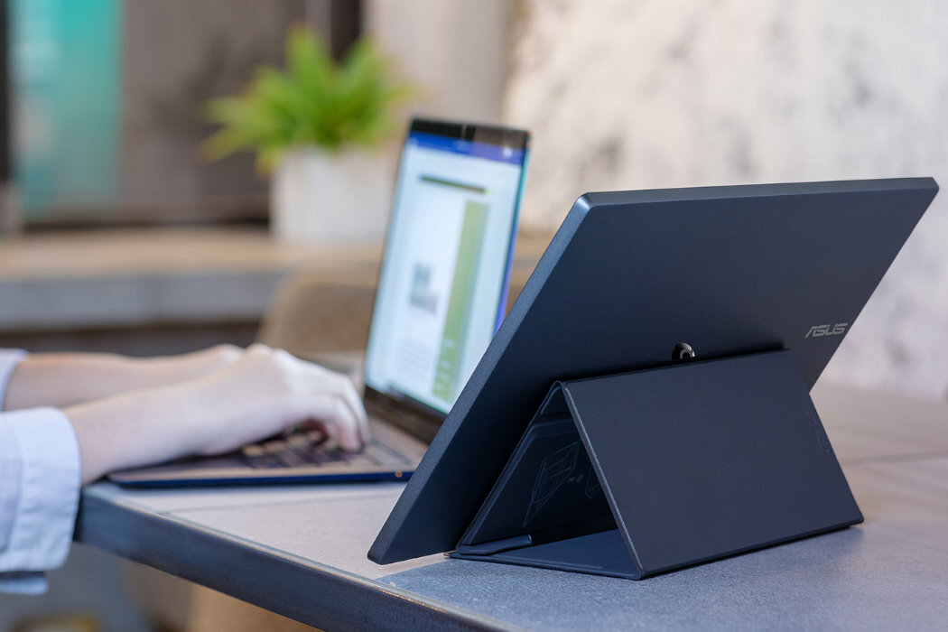 Monitor ASUS ZenScreen MB166C 15.6 cali 1920x1080px IPS przenośny mobilny uniwersalny windows okablowanie wyposażenie lekoość szegóły