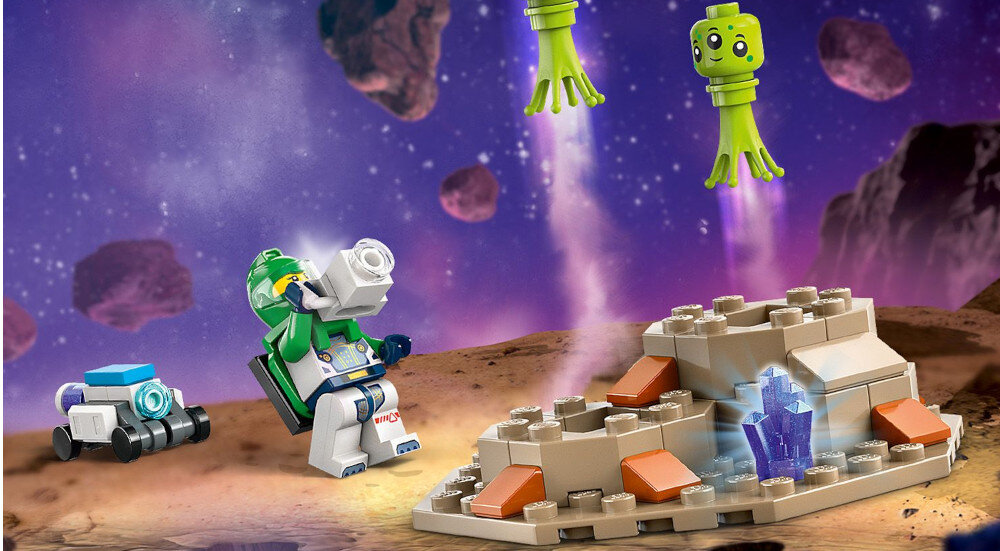 KLOCKI LEGO CITY KOSMICZNY ŁAZIK I BADANIE ŻYCIA W KOSMOSIE 60431 scenka planeta funkcje