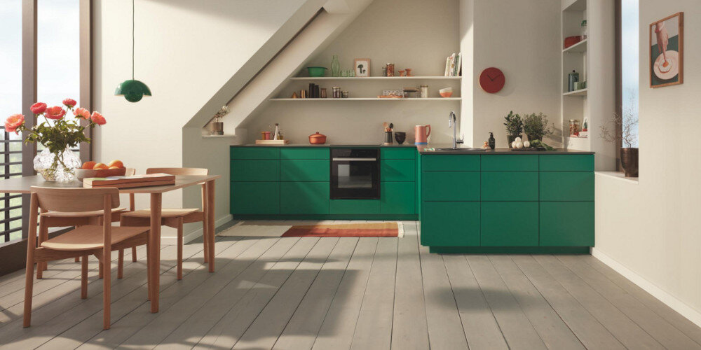 BATERIA KUCHENNA GROHE BAUEDGE 31367001 CHROM kolekcja BauEdge dźwignia płaska płynna praca precyzyjna kontrola Design styl