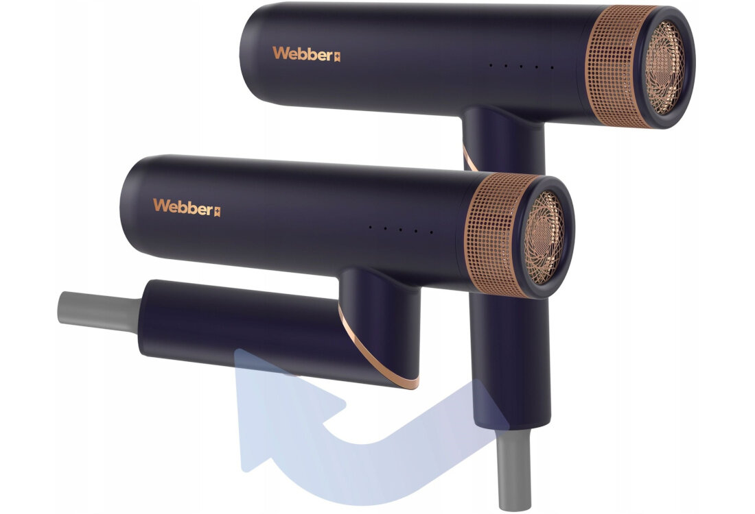 Suszarka do włosów WEBBER HD-1998 2w1 Stella Wydajny silnik BLDC Składana konstrukcja ułatwienie przechowywanie Silnik BLDC  prędkość rezultaty