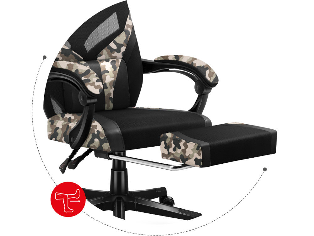 Fotel HUZARO Combat 5.0 Camo rozkladany podnozek