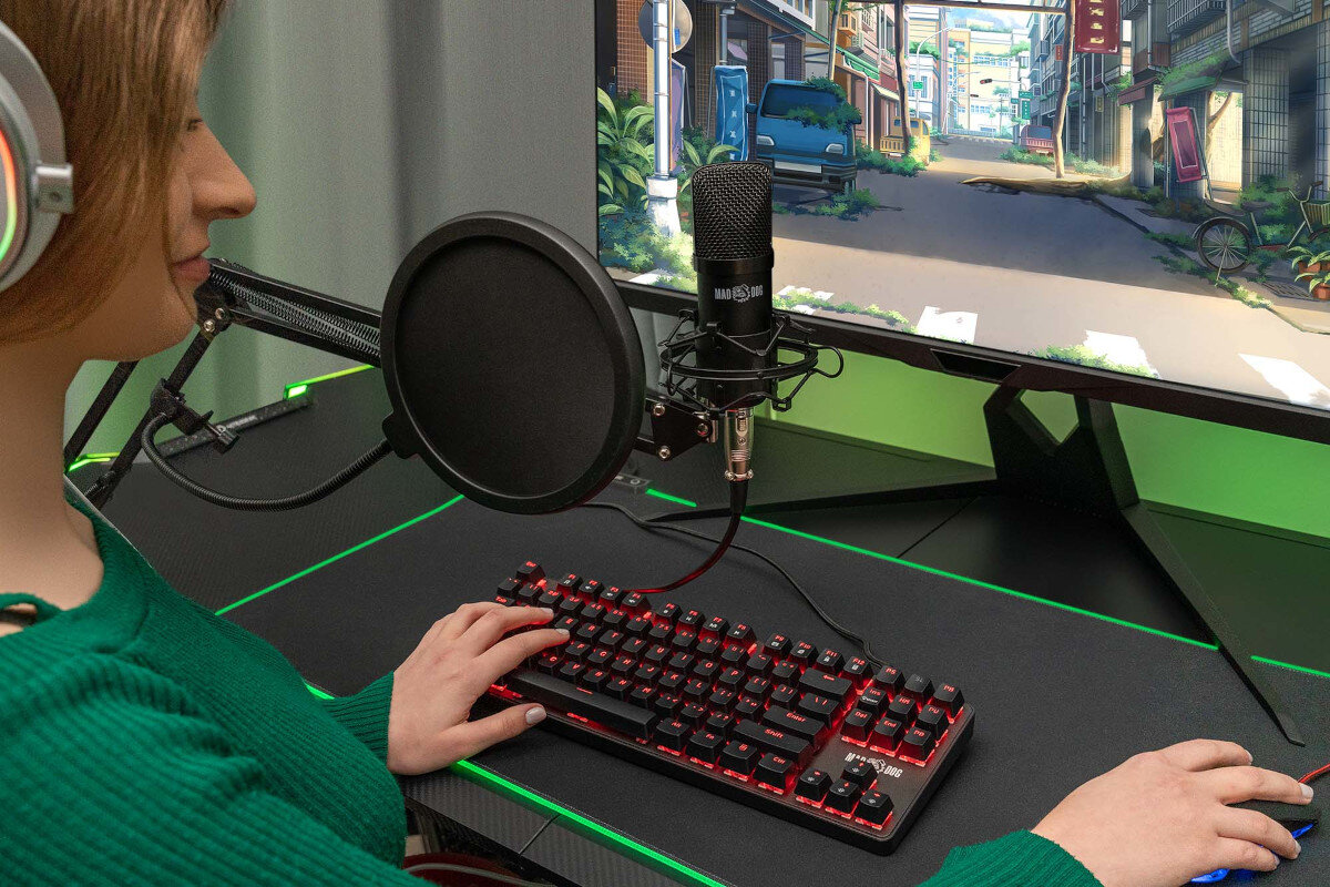 Mikrofon MAD DOG GMC302 statyw przewod