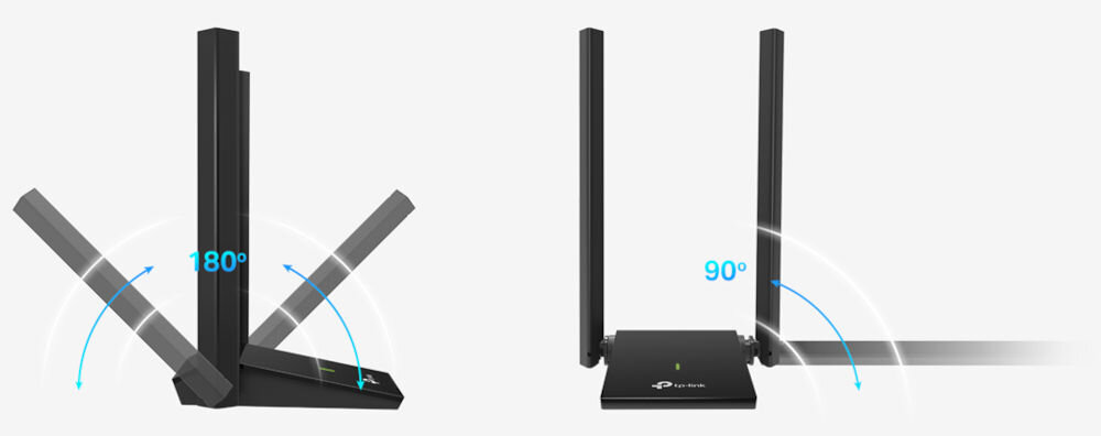 Karta sieciowa TP-LINK Archer T4U Plus regulowane anteny, kierunek sygnału