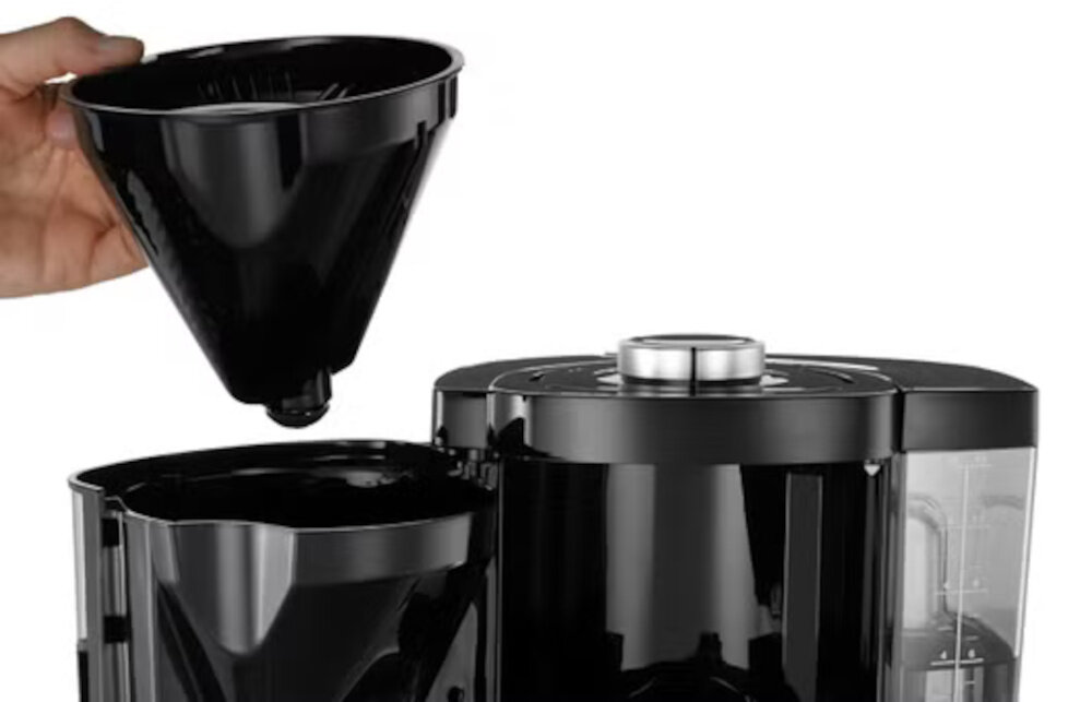 Ekspres MELITTA 1025-06 Perfection Look Czarny  Łatwe opróżnianie filtra Pojemnik na filtr szybko wyjąć i opróżnić wbudowana ochrona przed kapaniem ochrona porządek