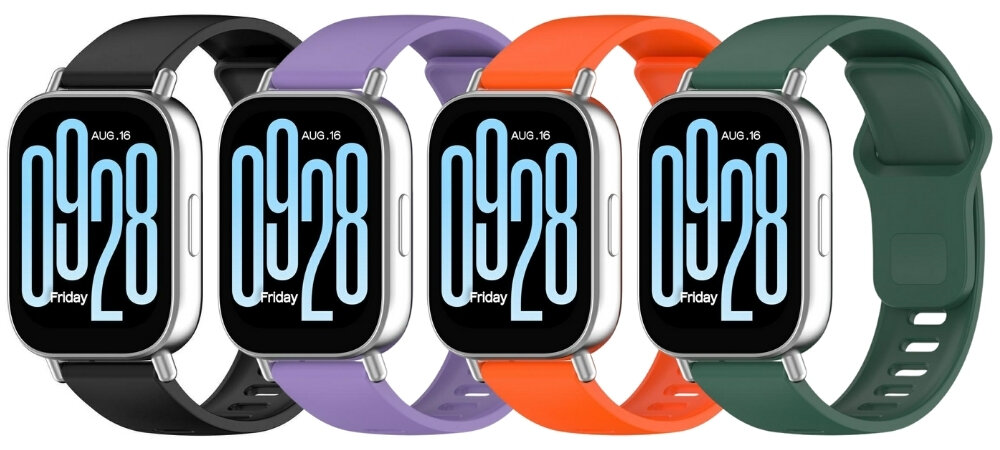 Pasek BELINE Silicone Collection
                pasek zamontowany na zegarku na białym tle miękki elastyczny silikon odporny na zabrudzenia regulowane zapięcie dopasowanie długości smartwatch na nadgarstku