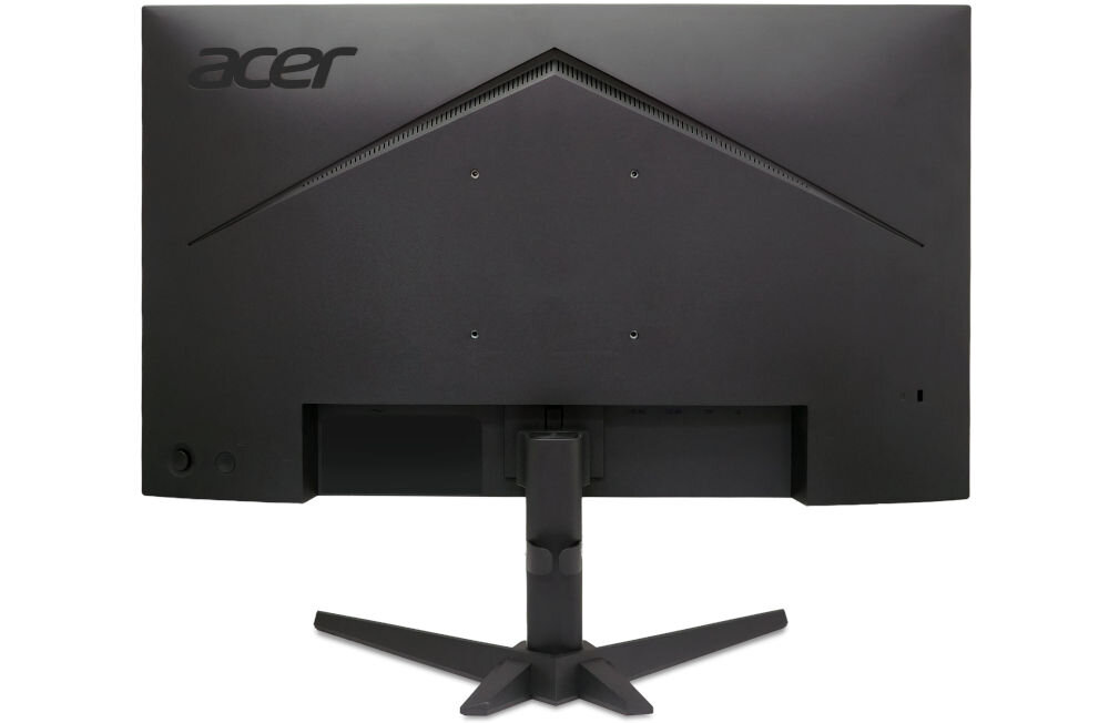 Monitor ACER Nitro VG240YP6BMIPX 23.8 cala 1920x1080px IPS 144Hz 1 ms [VRB] prezentacja monitora od tyłu na białym tle VESA 100 mm łatwe stabilne przymocowanie oszczędność miejsca uchwyt biurkowy VESA zwiększa powierzchnię roboczą dopasowanie ustawienia ekranu organizacja pracy