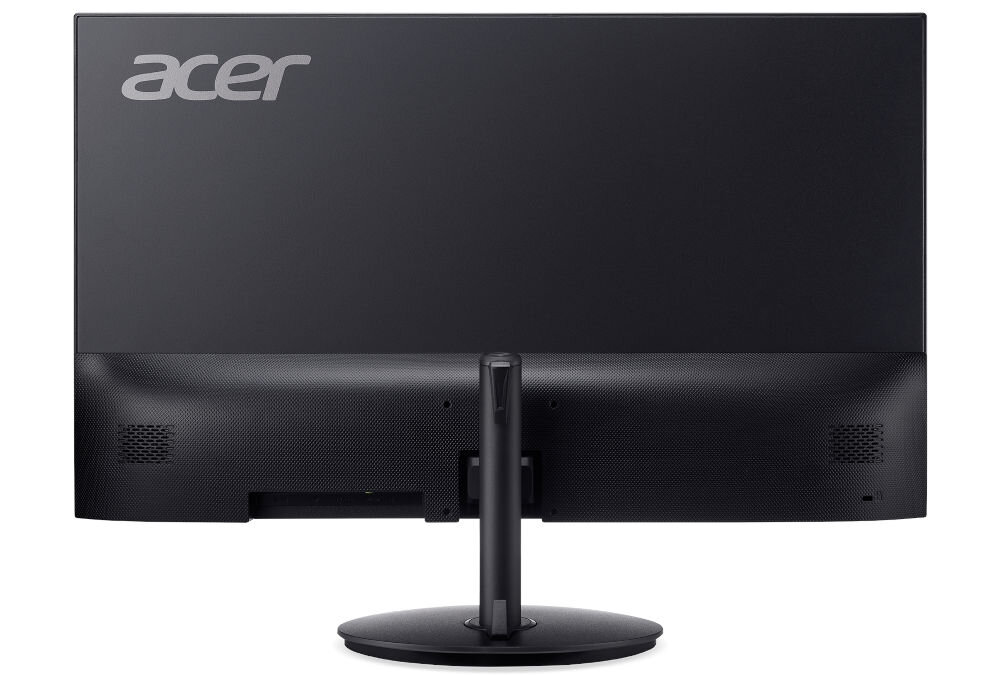 Monitor ACER SH272UG0BMIPHUX 27 cali 2560x1440px IPS 120Hz 1 [VRB] prezentacja monitora od tyłu na białym tle VESA 75 mm łatwe stabilne przymocowanie oszczędność miejsca uchwyt biurkowy VESA zwiększa powierzchnię roboczą dopasowanie ustawienia ekranu organizacja pracy