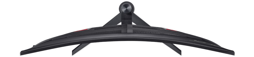 Monitor ACER XZ340CUJ0BMIIPHX 34 cale 3440x1440px 120Hz 1 [VRB] Curved prezentacja monitora od góry na białym tle regulowana podstawa zakres regulacji dostosowanie pozycji ograniczenie napięcia