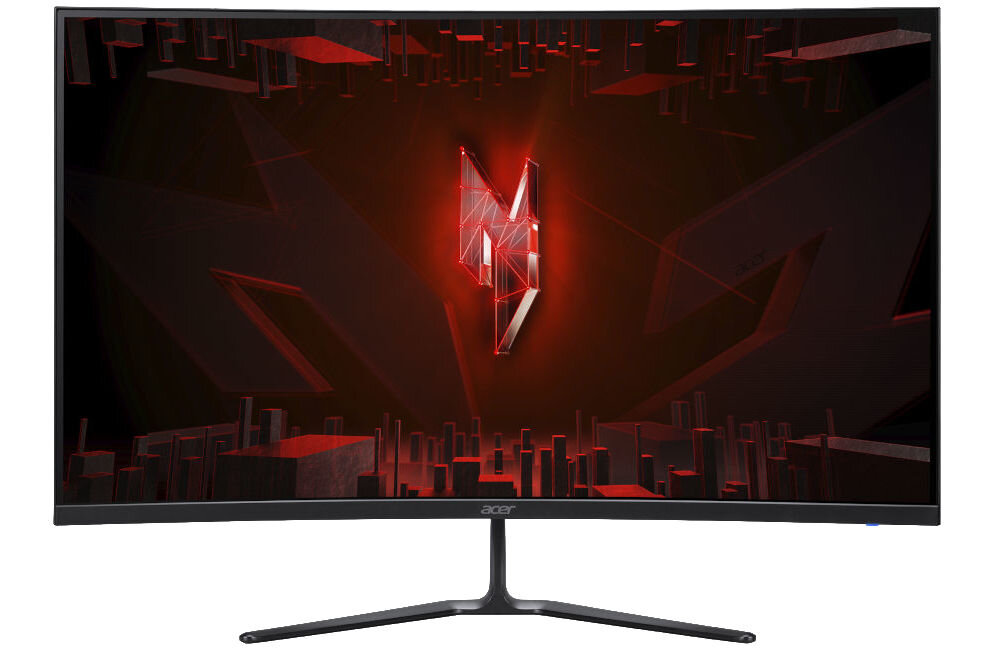 Monitor ACER Nitro ED320QUS3BMIIPX 31.5 cala 2560x1440px 180Hz 1 ms [VRB] Curved prezentacja monitora od przodu na białym tle dwa głośniki 2W bez potrzeby podłączania dodatkowego sprzętu audio