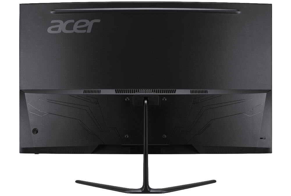 Monitor ACER Nitro ED320QUS3BMIIPX 31.5 cala 2560x1440px 180Hz 1 ms [VRB] Curved prezentacja monitora od tyłu na białym tle VESA 100 mm łatwe stabilne przymocowanie oszczędność miejsca uchwyt biurkowy VESA zwiększa powierzchnię roboczą dopasowanie ustawienia ekranu organizacja pracy
