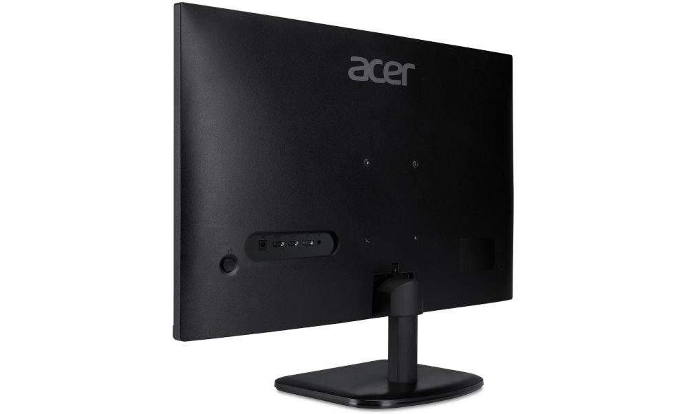 Monitor ACER EK321QHBI 31.5 cala 1920x1080px 100Hz 1 ms [VRB] prezentacja monitora od tyłu pod kątem na białym tle złącza porty płynne przełączanie