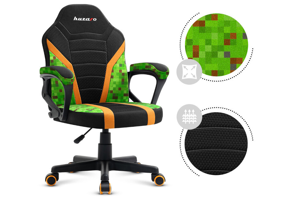 FOTEL HUZARO RANGER 1.0 przepływ powietrza grube nici materiał wygoda wytrzymałość tkanina huge mesh