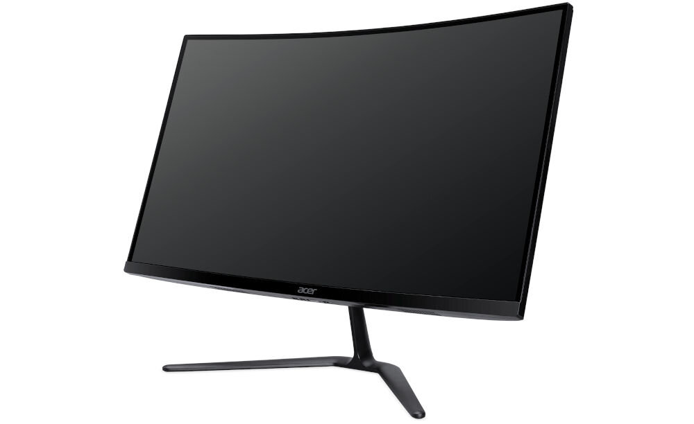 Monitor ACER Nitro ED270P0BMIPX 27 cali 1920x1080px 144Hz 1 ms [VRB] Curved prezentacja monitora od przodu pod kątem na białym tle ZeroFrame cienkie ramki immersja panoramiczny pulpit wypełnienie niemal całego frontu