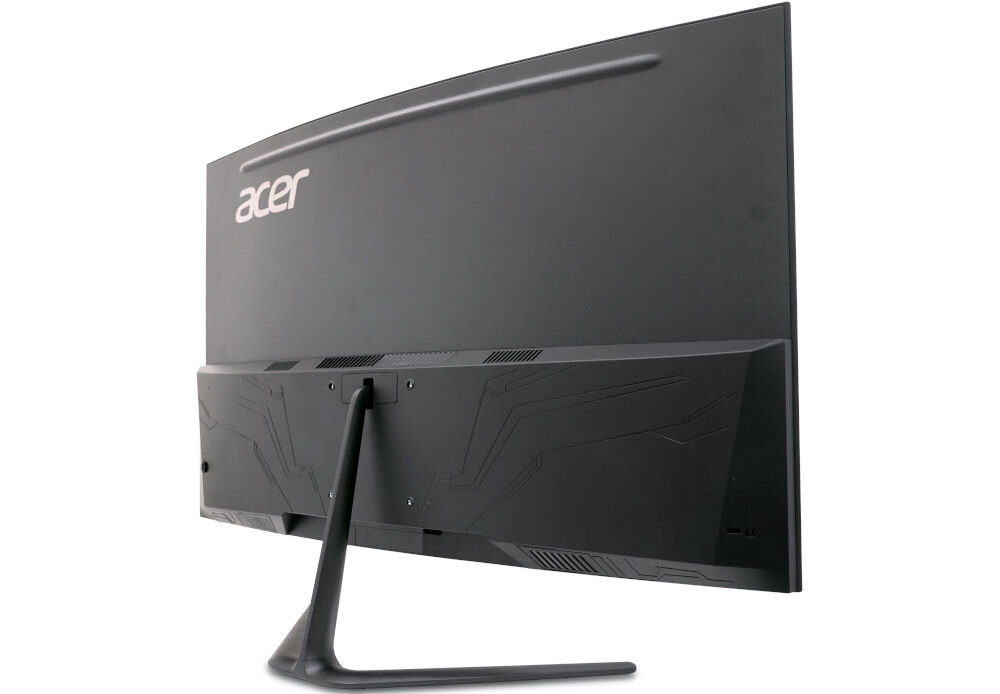 Monitor ACER Nitro ED320QW0BMIIPX 31.5 cala 1920x1080px 240Hz 1 ms [VRB] Curved prezentacja monitora od tyłu pod kątem na białym tle różne urządzenia wygoda elastyczność