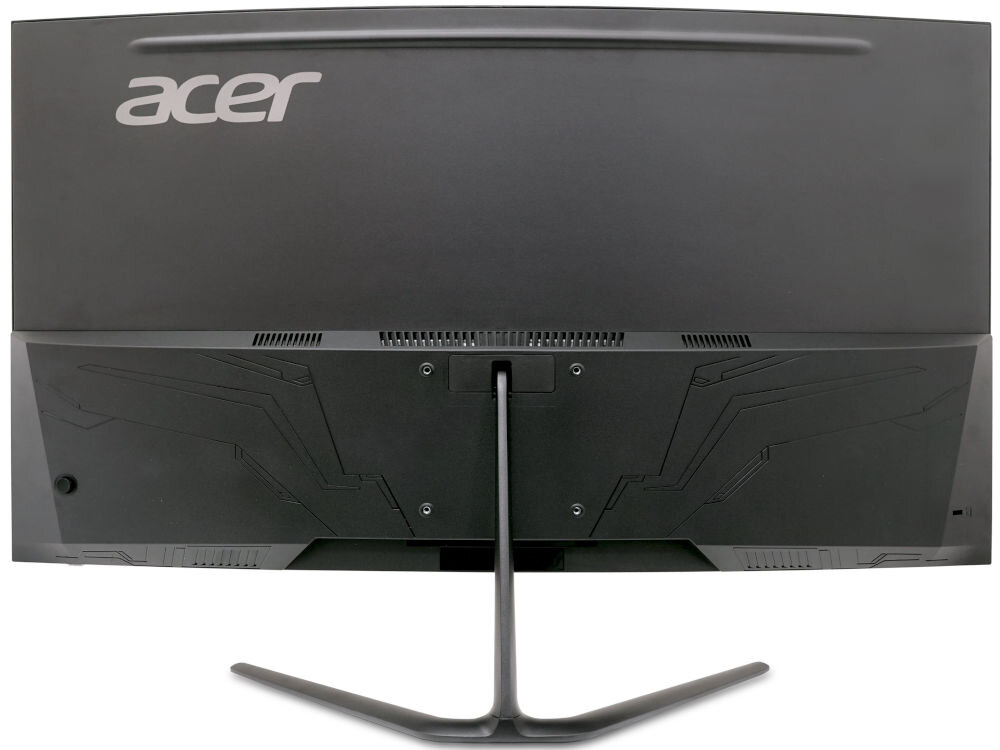 Monitor ACER Nitro ED320QW0BMIIPX 31.5 cala 1920x1080px 240Hz 1 ms [VRB] Curved prezentacja monitora od tyłu na białym tle VESA 100 mm łatwe stabilne przymocowanie oszczędność miejsca uchwyt biurkowy VESA zwiększa powierzchnię roboczą dopasowanie ustawienia ekranu organizacja pracy