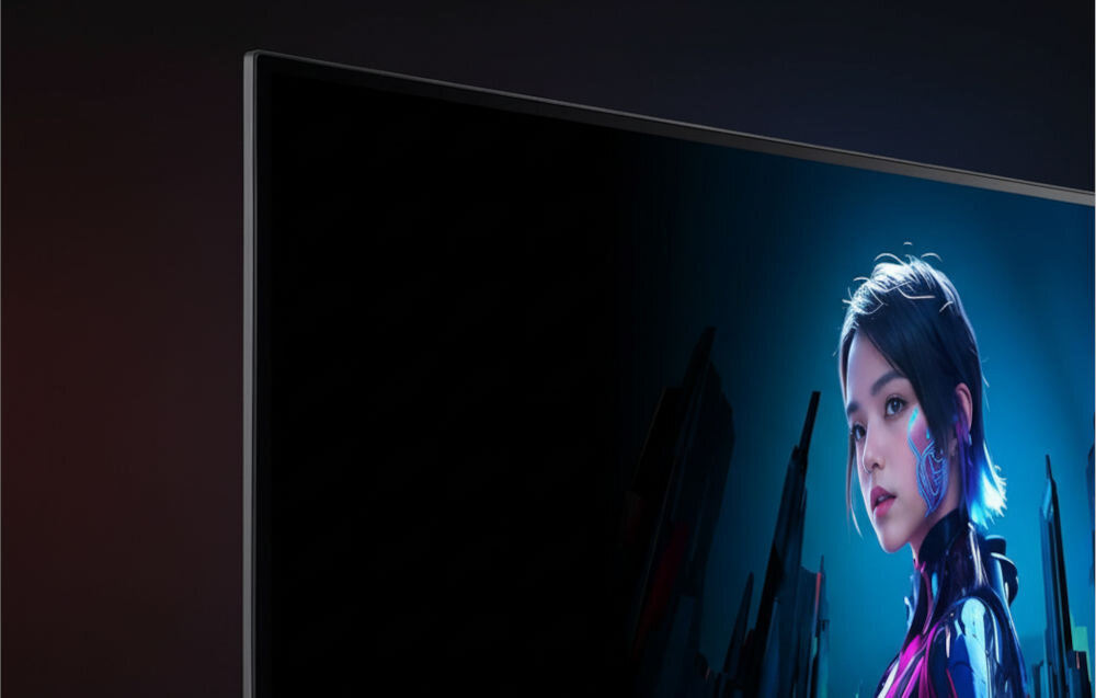 Monitor ACER Predator X27X1BMIIPPRUZX 27 cali 3840x2160px OLED 240Hz 0.03 ms [GTG] zbliżenie na cienkie ramki monitora na ciemnym tle z poświatą świetlną ZeroFrame cienkie ramki immersja panoramiczny pulpit wypełnienie niemal całego frontu