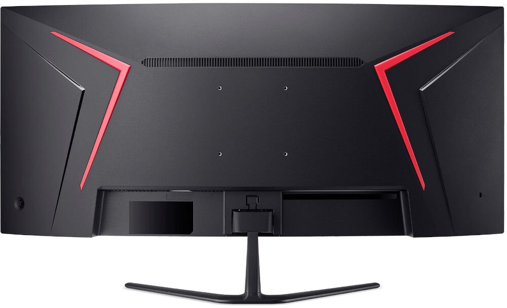 Monitor ACER Nitro ED340CUJ0BMIIPX 34 cale 3440x1440px 120Hz 1 [VRB] Curved prezentacja monitora od tyłu na białym tle VESA 100 mm łatwe stabilne przymocowanie oszczędność miejsca uchwyt biurkowy VESA zwiększa powierzchnię roboczą dopasowanie ustawienia ekranu organizacja pracy
