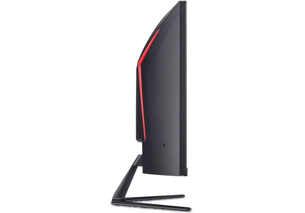 Monitor ACER Nitro ED340CURW0BMIIPX 34 cale 3440x1440px 240Hz 1 ms [VRB] Curved prezentacja monitora od boku na białym tle regulowana podstawa zakres regulacji dostosowanie pozycji ograniczenie napięcia