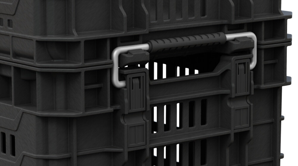 Kosz narzędziowy KETER ROC Pro Gear 1.0 zbliżenie na konstrukcję solidna konstrukcja udźwig do 30 kg wysokiej jakości tworzywo sztuczne odporność na uszkodzenia mechaniczne