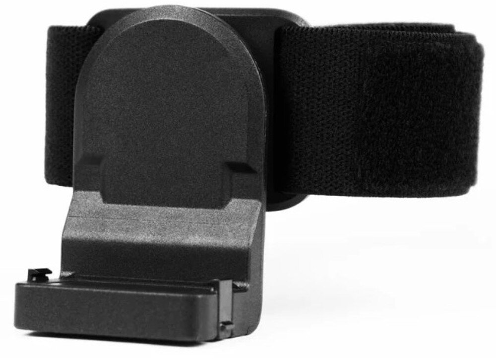 Opaska na nadgarstek HOVERAIR Beacon Wrist Strap Czarny plastikowy uchwyt z szerokim elastycznym paskiem widoczny od tyłu, opis