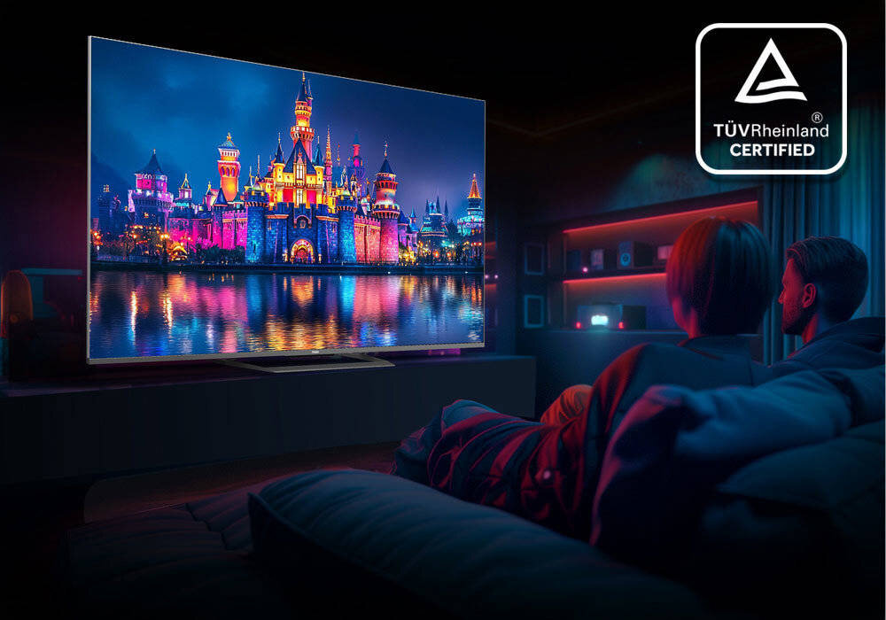 HAIER H75M90EUX certyfikowaną przez TÜV Rheinland technologią Low Blue Light ograniczeniu emisji szkodliwego światła niebieskiego - ochrona wzroku