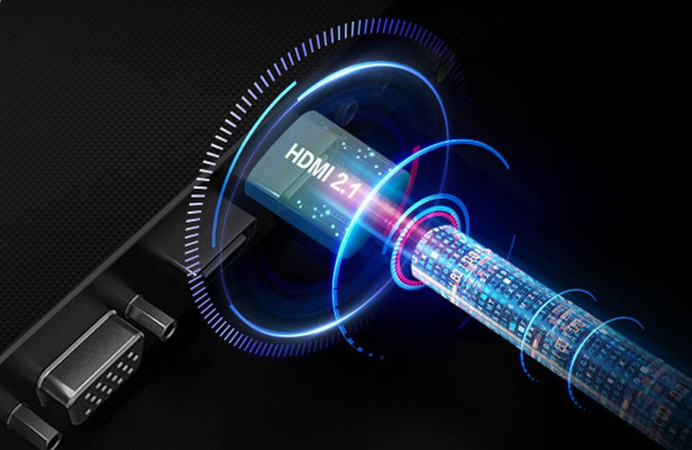 Telewizor HAIER H65M95EUX HDMI 2.1 USB 2.0 łączność bez ograniczeń, przekrój kabla HDMI