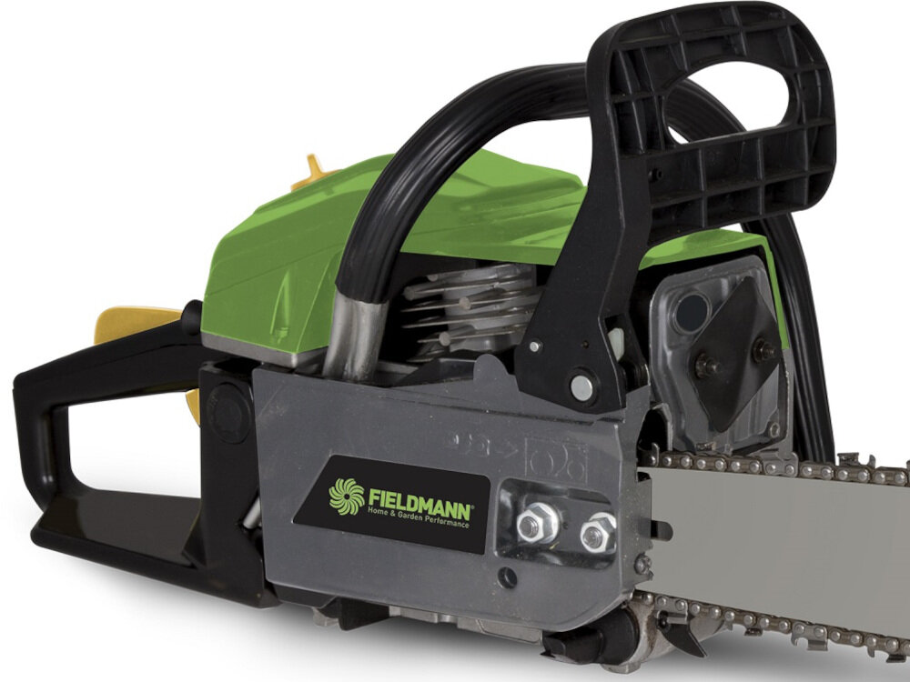 Piła spalinowa FIELDMANN FZP 5216-B niesamowita szybkość i wydajność pracy zasilanie 2-suwowy silnik spalinowy o mocy 1,9 kW pojemność 52 cm3 hałas 113 dB