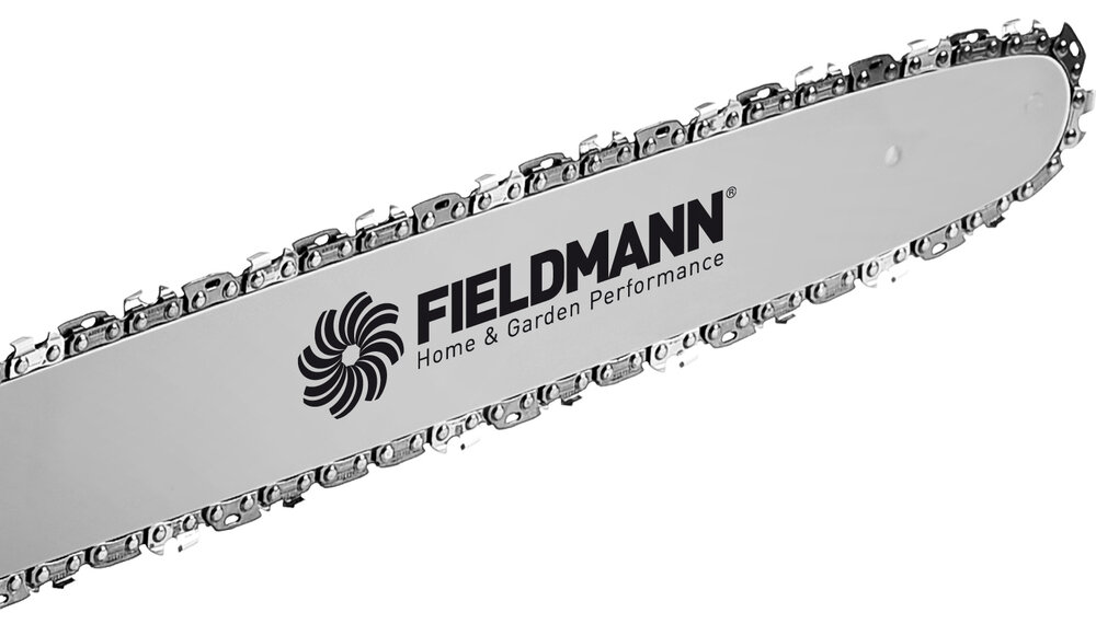 Piła spalinowa FIELDMANN FZP 5216-B do typowych prac wycinkowych do niezwykle precyzyjnych zadań specjalnych prowadnica FIELDMANN długośc 40,5 cm łańcuch technologia automatycznego smarowania łańcucha żywotność urządzenia znacząco wydłużona