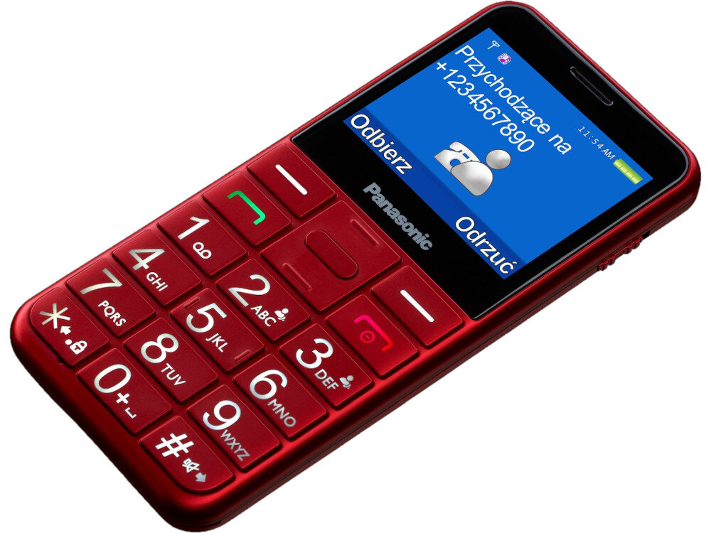 Telefon PANASONIC KX-TU155 Czerwony Bluetooth multimedia