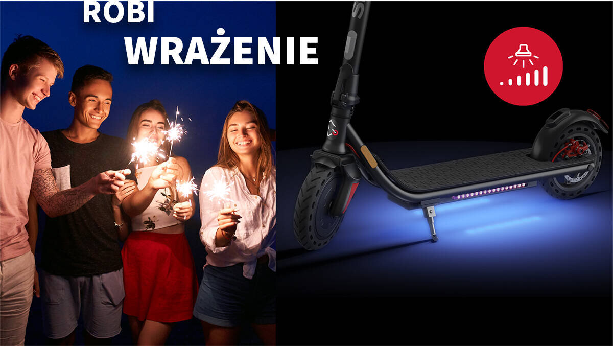 Hulajnoga elektryczna SHARP KS3CEU-B Czarny ładowanie żywotność baterii akumulator Maksymalna prędkość wyświetlacz Podłącz smartfona uchwyt na telefon Szeroki podest mata antypoślizgowa podświetlenie