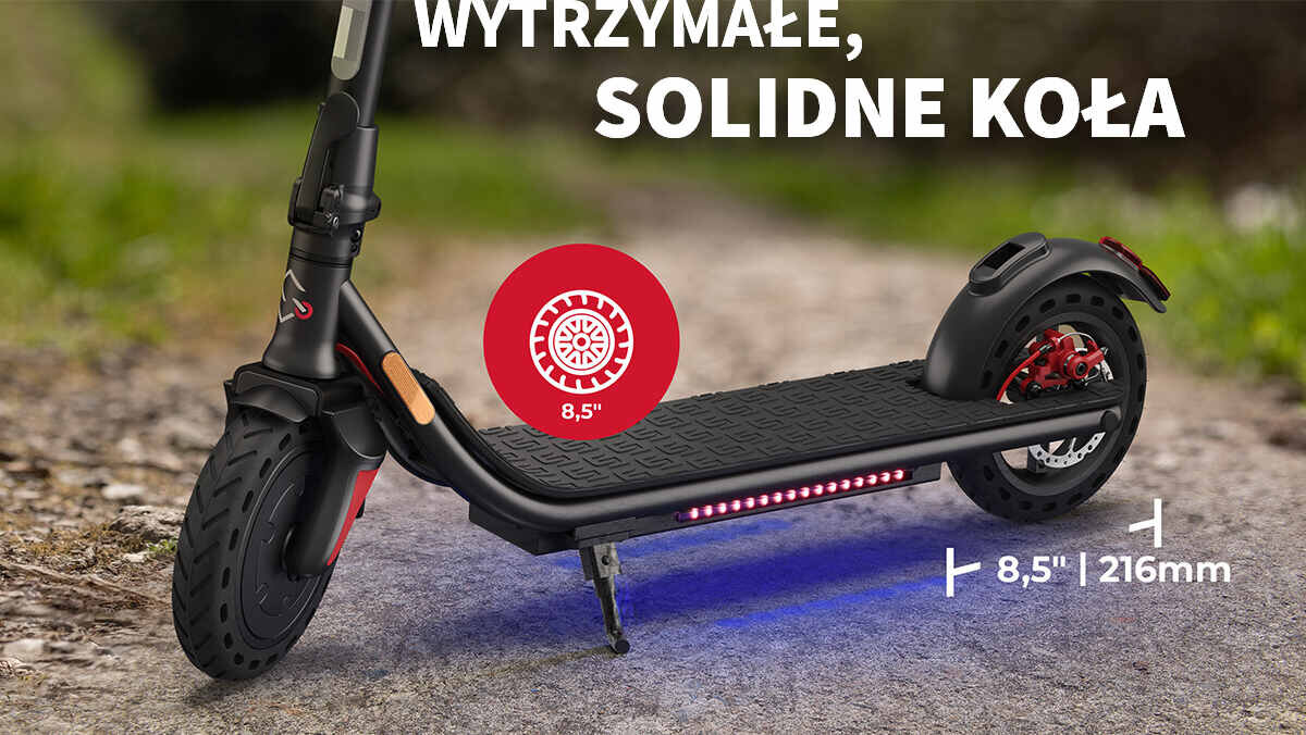 Hulajnoga elektryczna SHARP KS3CEU-B Czarny ładowanie żywotność baterii akumulator Maksymalna prędkość wyświetlacz Podłącz smartfona uchwyt na telefon Szeroki podest mata antypoślizgowa podświetlenie
