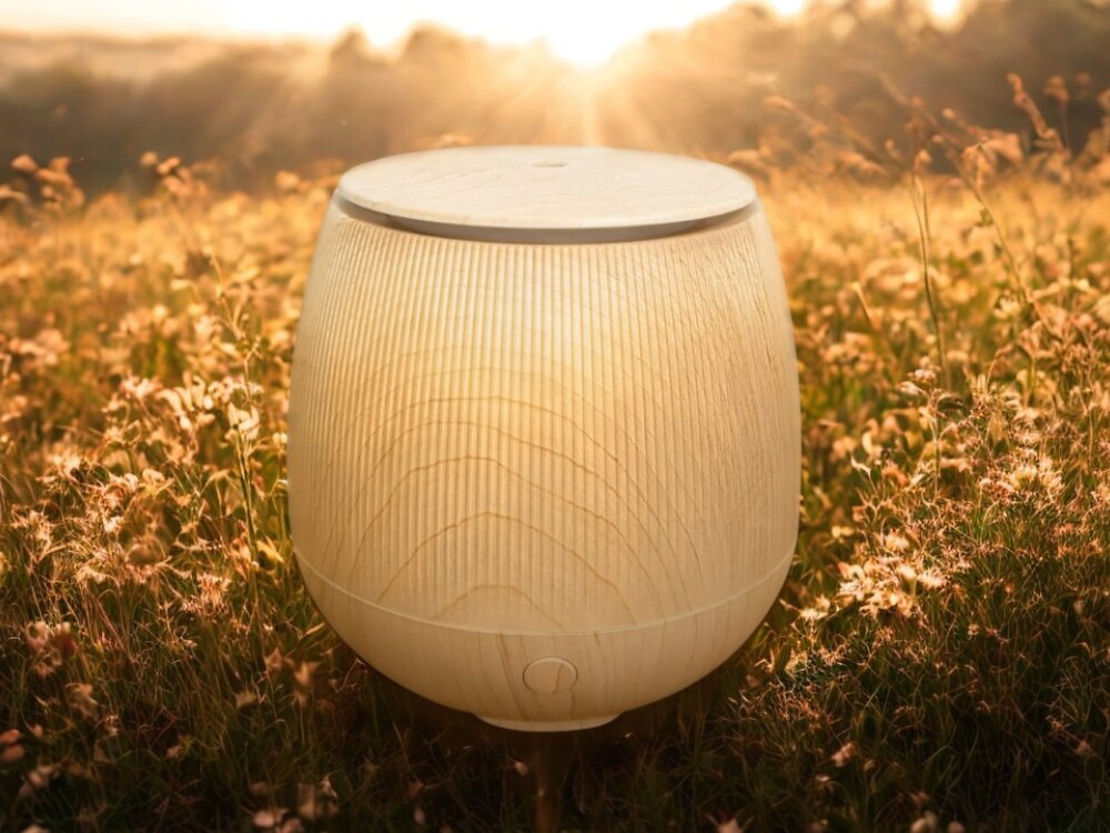 Aromatyzer NATURAL ORIGIN Barrel Woodend dyfuzor ultradźwiękowy drewniana obudowa elegancki design