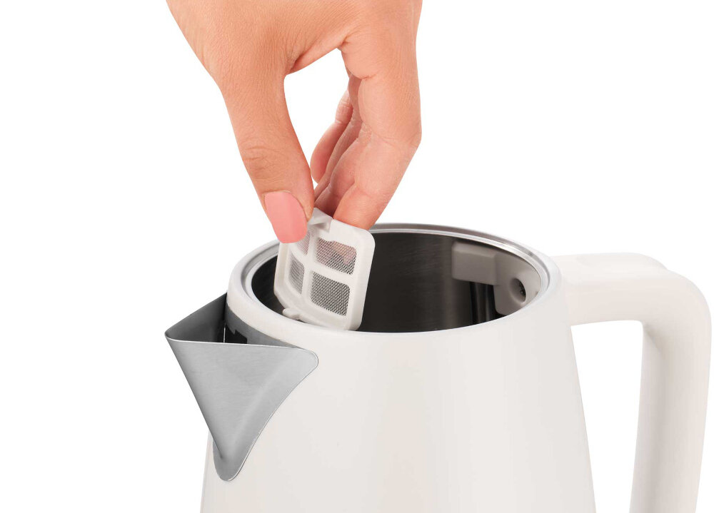 Czajnik SENCOR SWK 1780WH Czysta woda Wyjmowany filtr łatwo umyć zatrzymuje kamień i zanieczyszczenia woda zachowuje świeżość