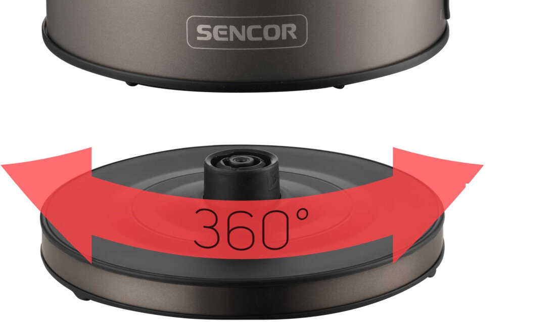 Czajnik SENCOR SWK 1788BK Czarny Komfort użytkowania Centralny łącznik STRIX 360°podstawie z dowolnej strony 