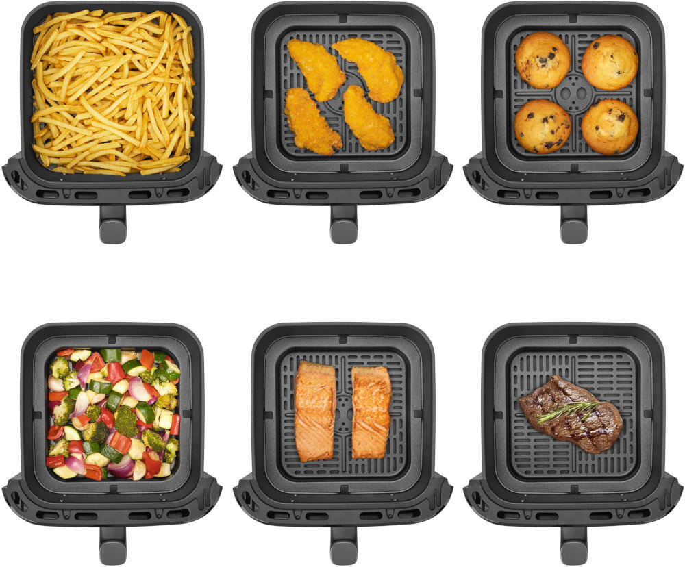 Air Fryer Frytkownica beztłuszczowa SENCOR SFR 6900BK 6.5l z 12 automatycznymi programami i okienkiem do obserwacji postępów 12 programów gotowania Air Fry, Grill, Fries, Roast, Shrimp, Fish, Vegetables, Steak, Broil, Chicken, Bake i Reheat  różnorodne potrawy