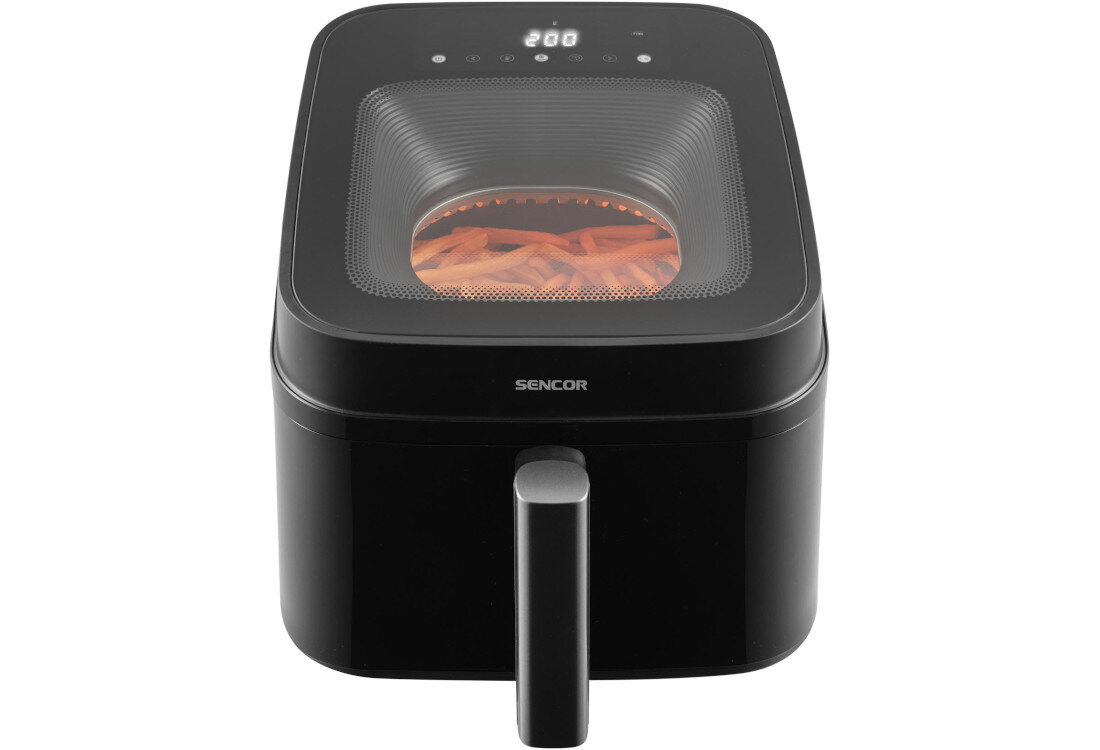 Air Fryer Frytkownica beztłuszczowa SENCOR SFR 6900BK 6.5l z 12 automatycznymi programami i okienkiem do obserwacji postępów Zdrowe posiłki Bezolejowy system smażenia kaloryczność dań i ryzyko przypalenia zdrowe nawyki