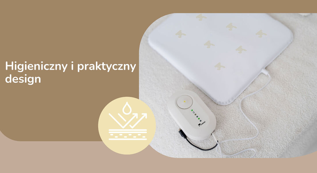 Monitor oddechu MOMINI SleepSafe obsługa higiena monitorowanie