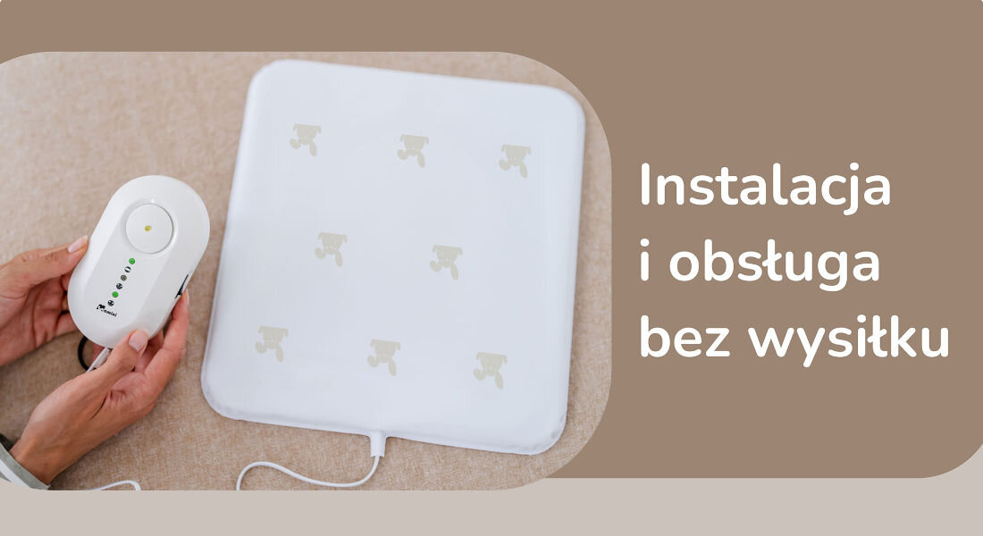 Monitor oddechu MOMINI SleepSafe ikonki obsługa instalacja