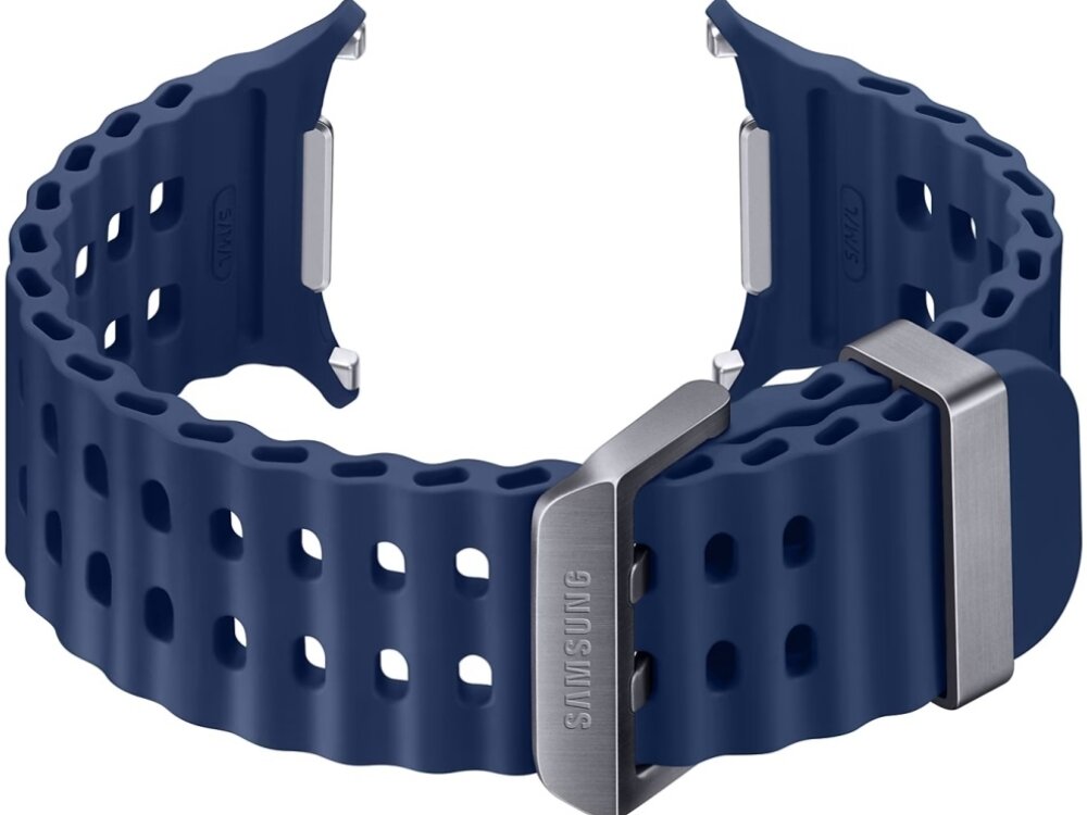 Pasek Samsung Marine Band Niebieski
                pasek zapięty aktywności pływanie sporty wodne konstrukcja pofalowana tytanowa klamra