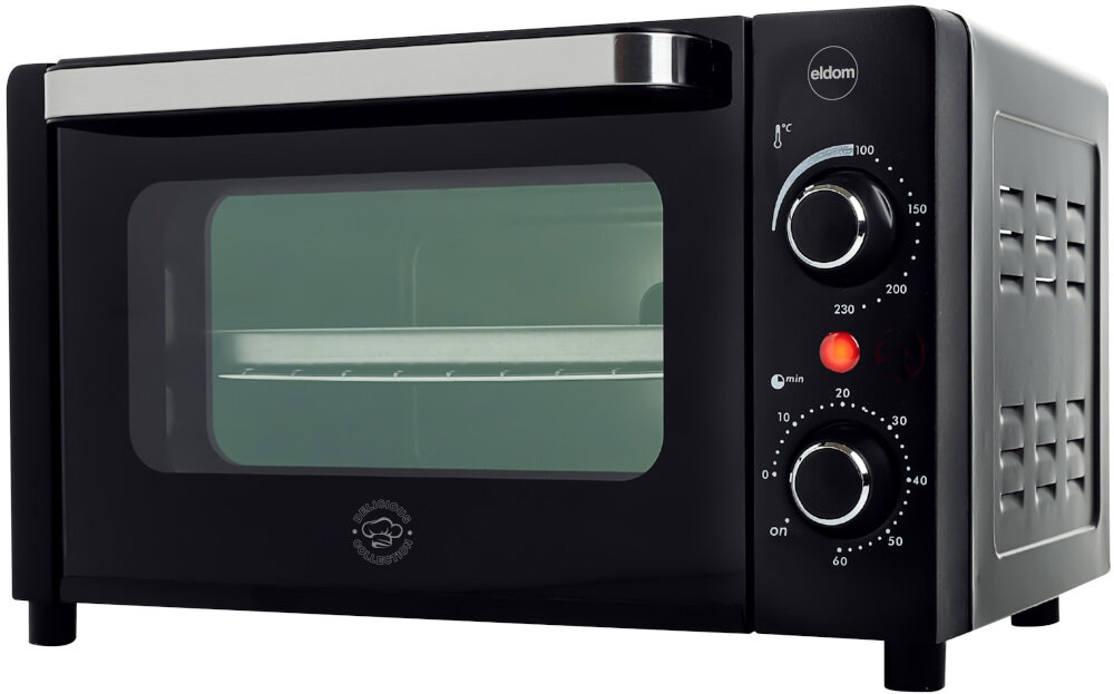 Piekarnik ELDOM PR120 Rasty  Solidna Konstrukcja wykonanie wysoka jakość stal nierdzewna podwójna szyba hartowane szkło izolacja Wyjmowana kratka tacka na okruchy szybkie czyszczenie