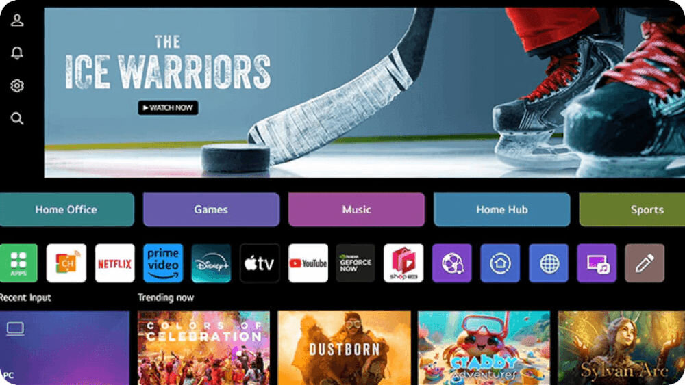 Monitor LG Smart 32U889SA-W.AEU 31.5 cala 3840x2160px IPS pokazanie ekranu głównego ikony różnych platform streaming, gry w chmurze, głośniki 5W, LG Fitness