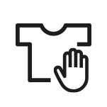 Koszulka oraz dłoń Symbol koszulki z dłonią