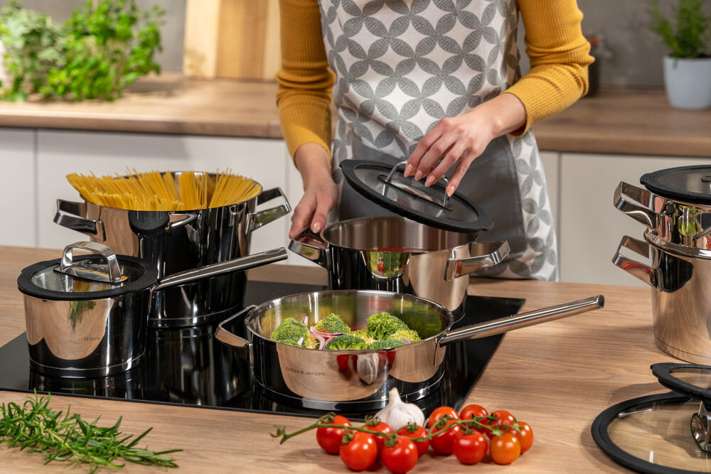 Zestaw garnków GÖTZE & JENSEN Denver CS701 (11 elementów) kuchenka indukcyjna gazowa ceramiczna elektryczna