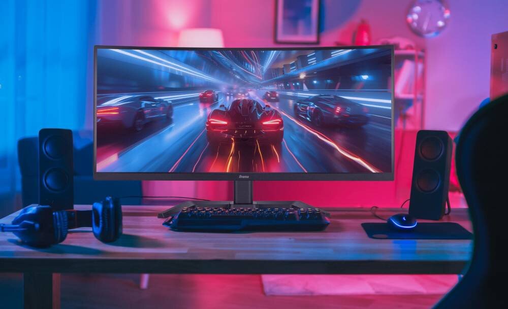 Monitor IIYAMA GCB3481WQSU-B1 34 3440x1440px 180Hz 0.3 ms (MPRT) Curved opis