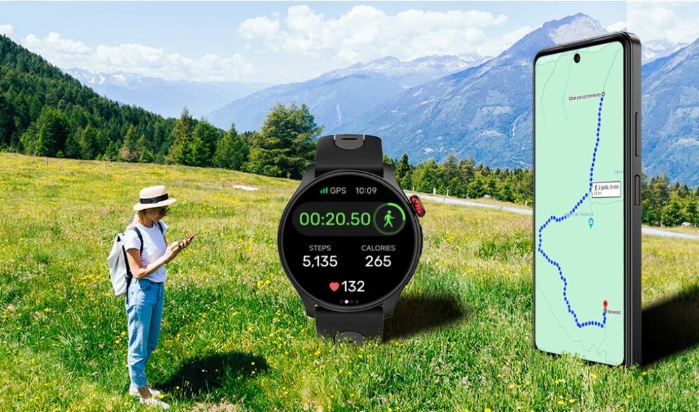 Smartwatch MYPHONE Watch Adventure zegarek GPS Fitbeing wycieczka spacer